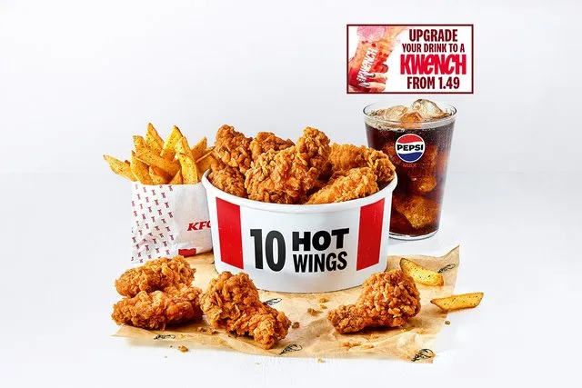 KFC Menu with Prices UK 2026 16 Hot Wings Meal 10 pc